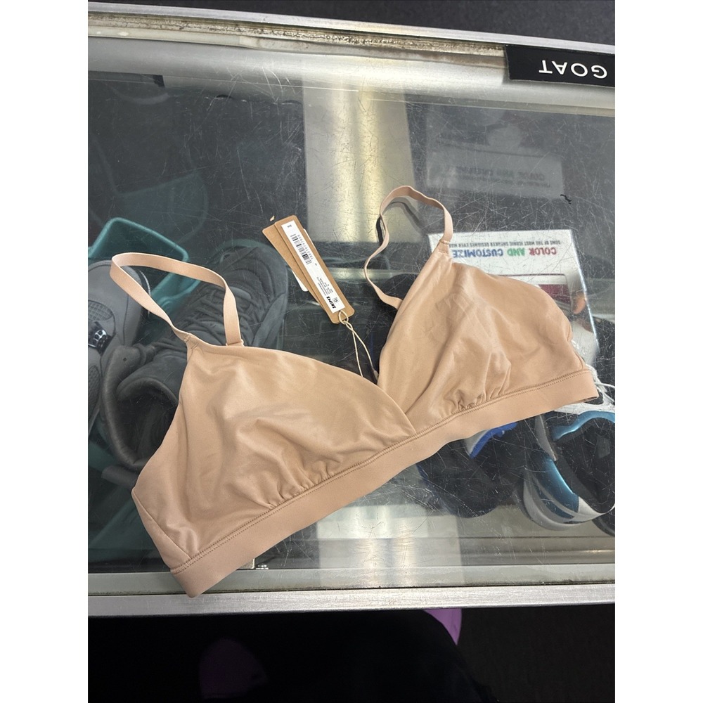 Skims Women's Beige Fits Everybody Crossover Bralette Bra Size Medium